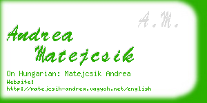 andrea matejcsik business card